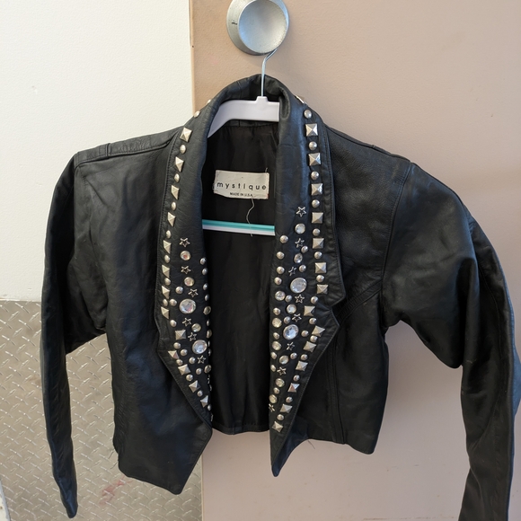 Mystique Boutique Jackets & Blazers - Mystique Boutique Black Leather Jacket with Studs